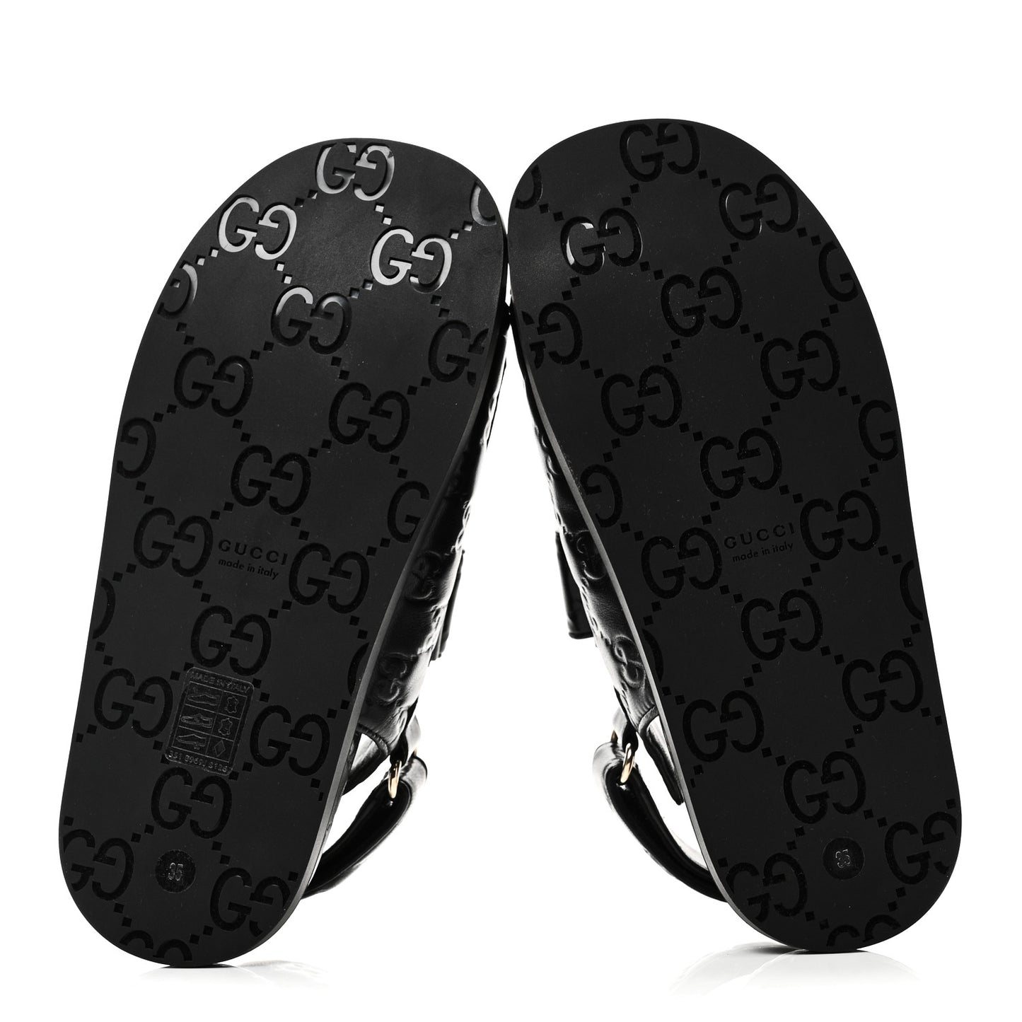 Guccissima GG Embossed Womens Sandals 35 Black