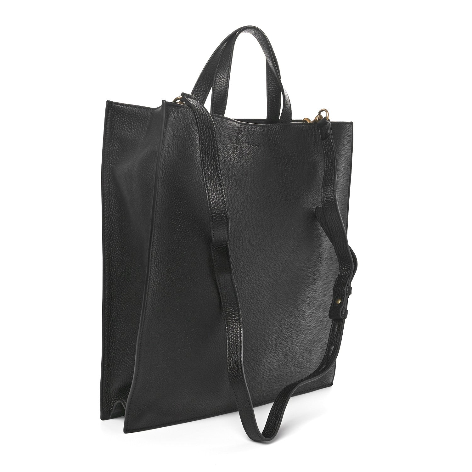 Gucci Calfskin Kingsnake Print Vertical Tote Black 3 of 10