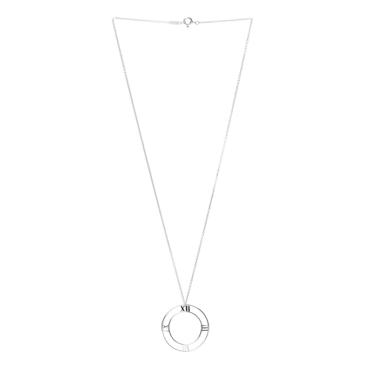 Sterling Silver Large Atlas Open Pendant Necklace