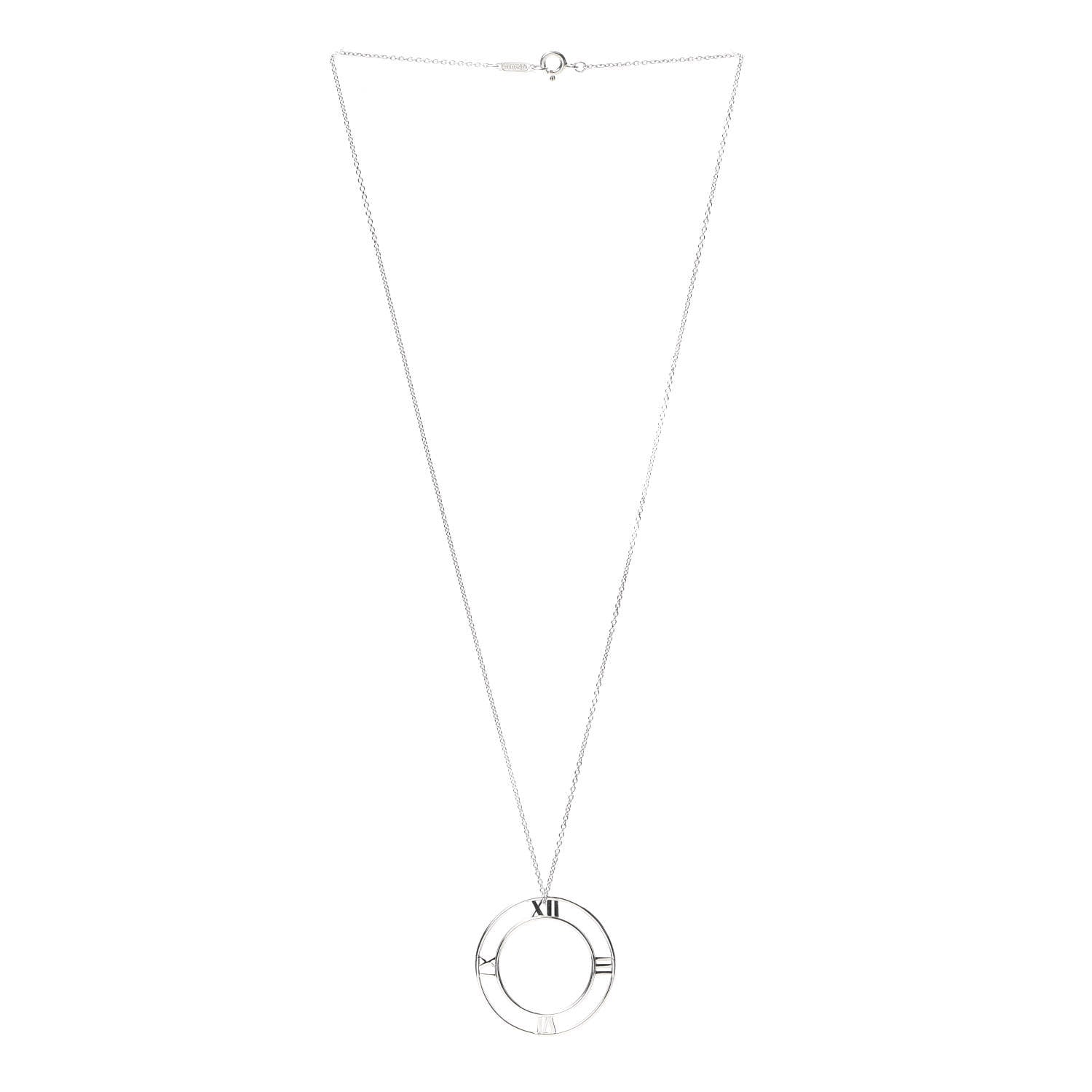 Tiffany Sterling Silver Large Atlas Open Pendant Necklace 3 of 6