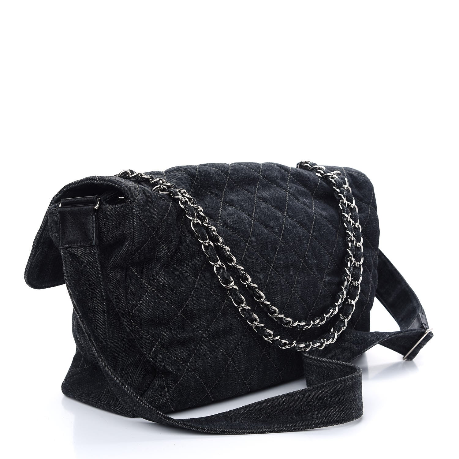 Chanel Denim Quilted Stretch Spirit Messenger Bag 3 of 9