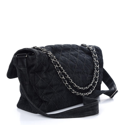 Chanel Denim Quilted Stretch Spirit Messenger Bag 3 of 9