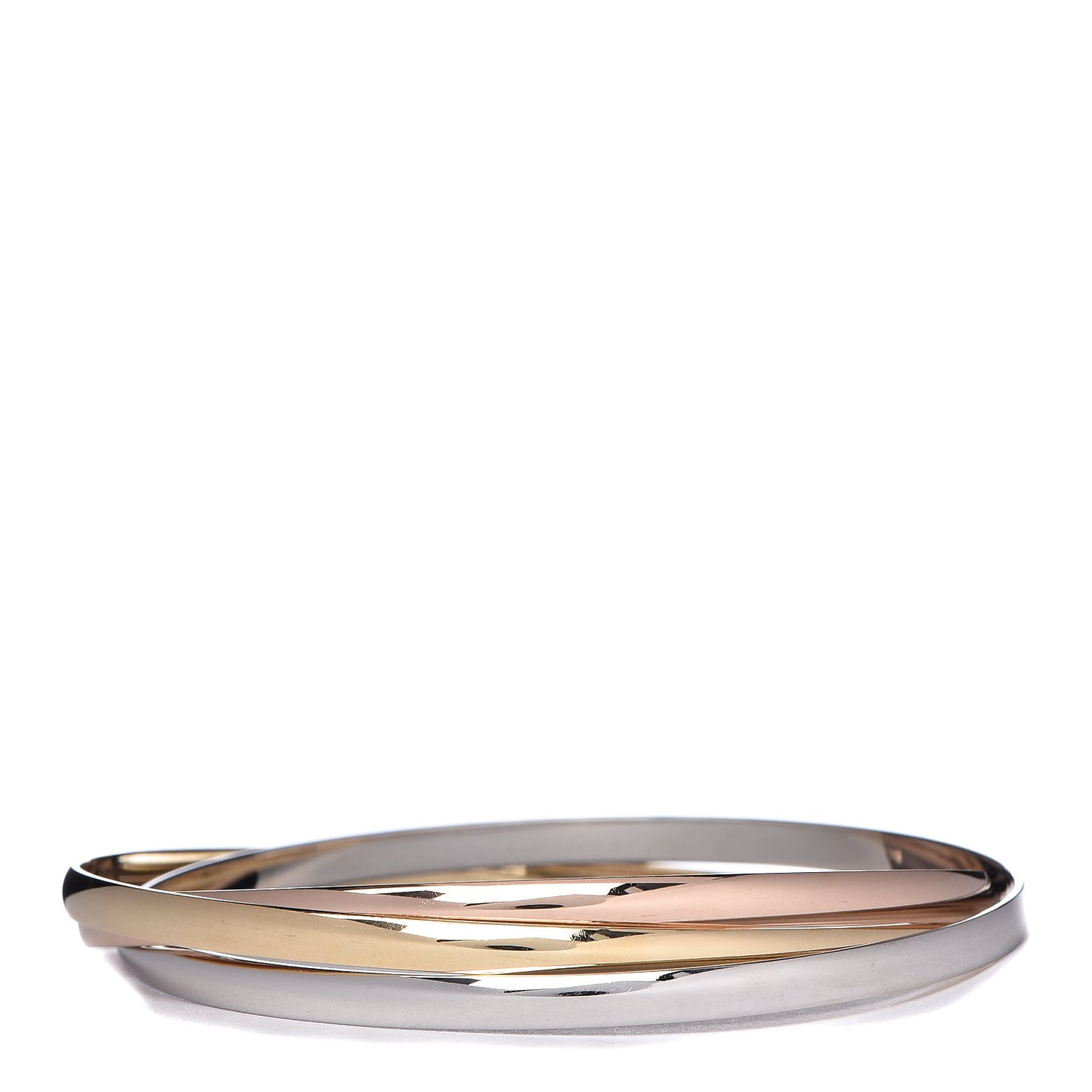 18K Pink Yellow White Gold Trinity Bangle Bracelet 59