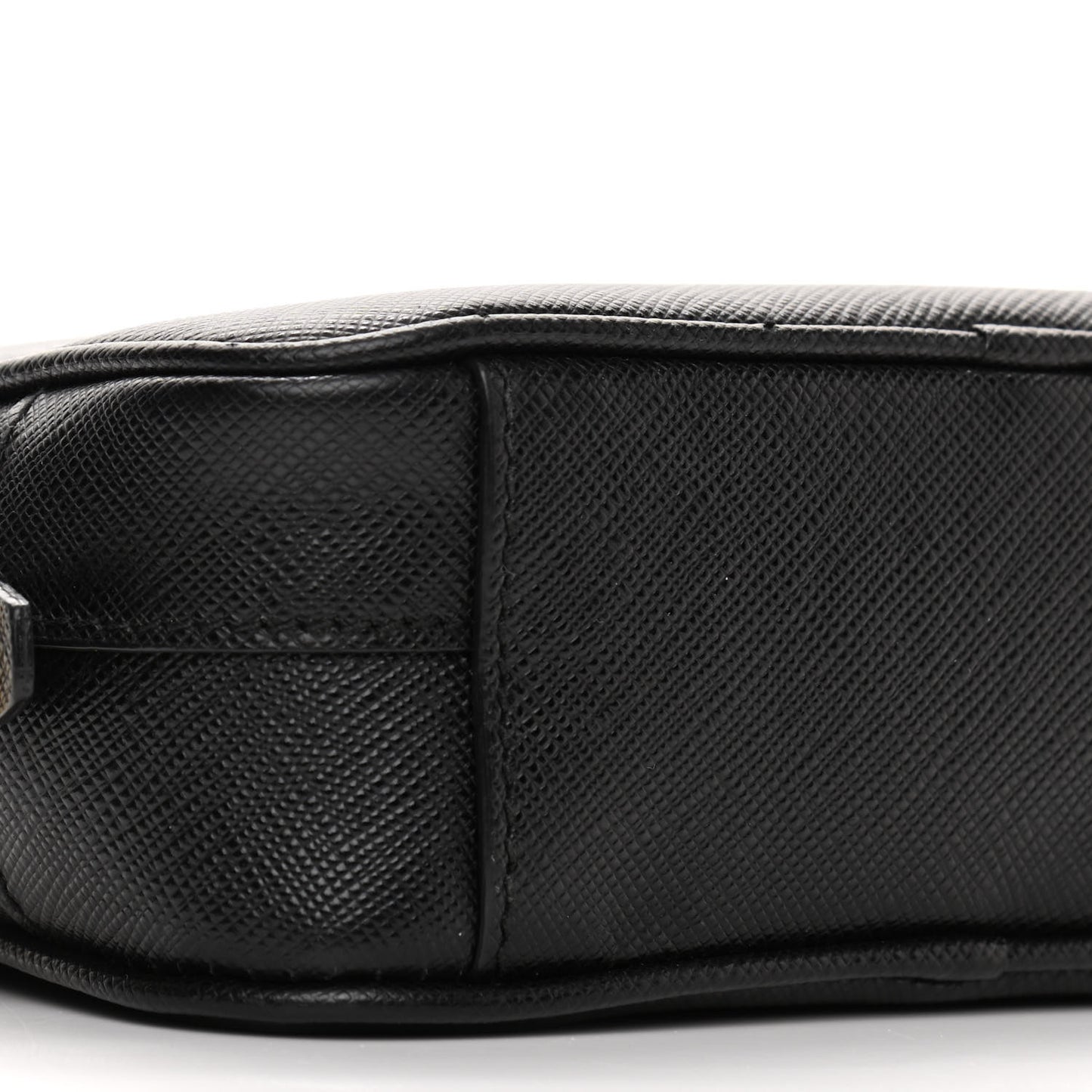 Saffiano Lux Small Camera Crossbody Bag Black