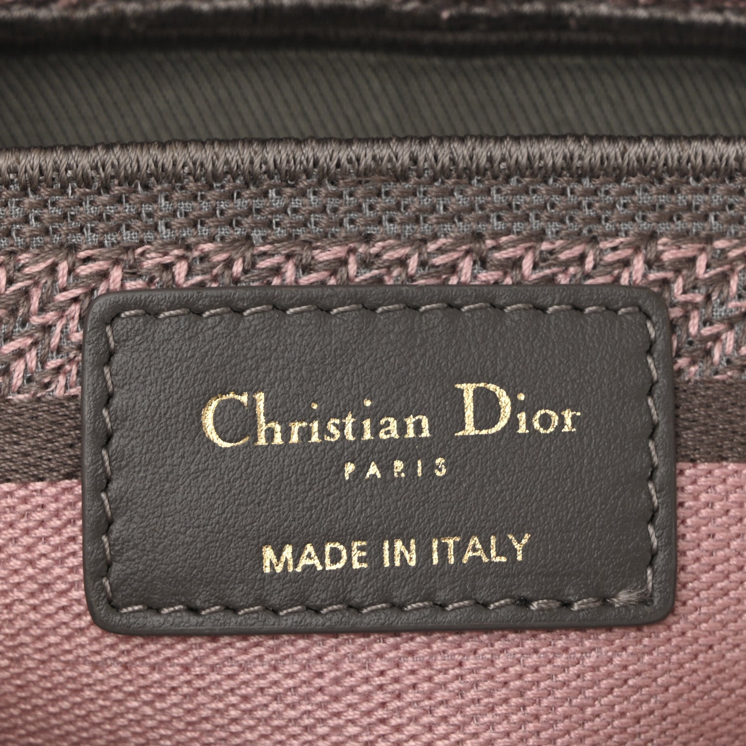 Christian Dior Canvas Toile De Jouy Embroidered Medium Lady D-Joy Gray Pink 6 of 11
