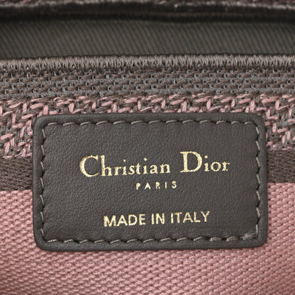 Christian Dior Canvas Toile De Jouy Embroidered Medium Lady D-Joy Gray Pink 6 of 11