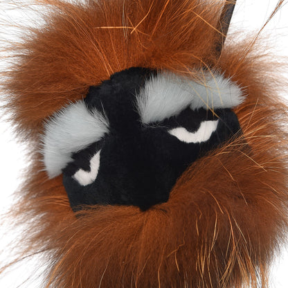Fendi Fox Mink Rabbit Fur Vitello Flamingo Kooky Monster Bag Bug Charm Zucca Multicolor Black 3 of 4