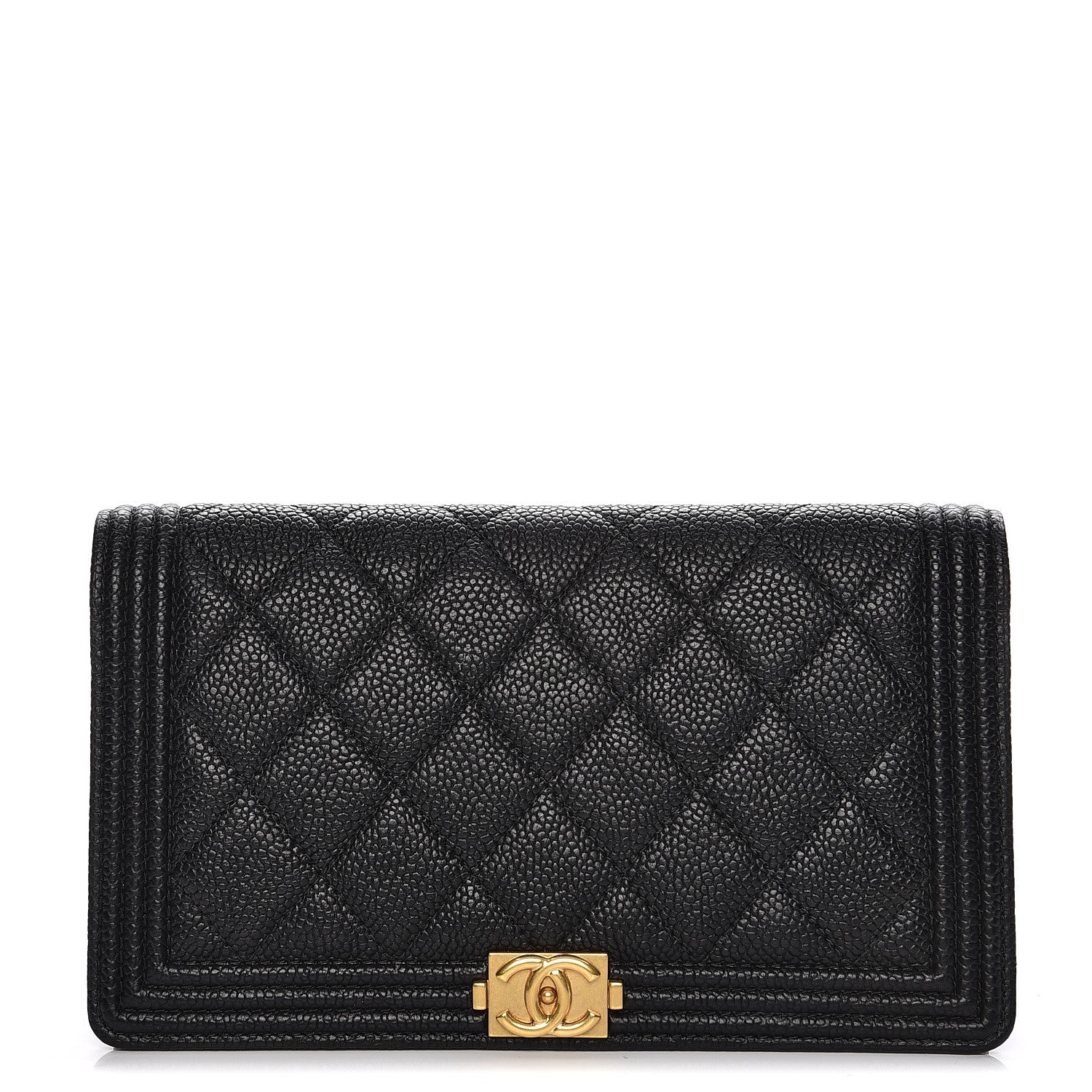 Chanel Caviar Quilted Boy Yen Wallet Black 1 of 9