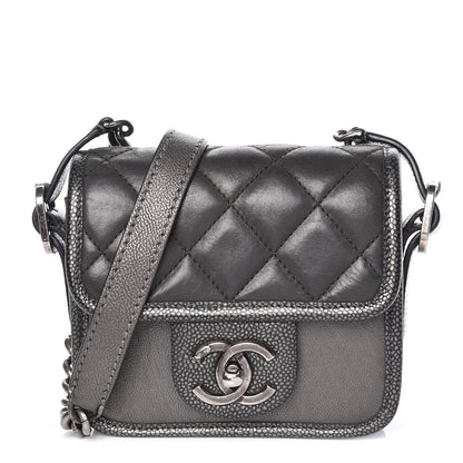 Chanel Iridescent Calfskin Mini Back To School Crossbody Flap Anthracite 1 of 12