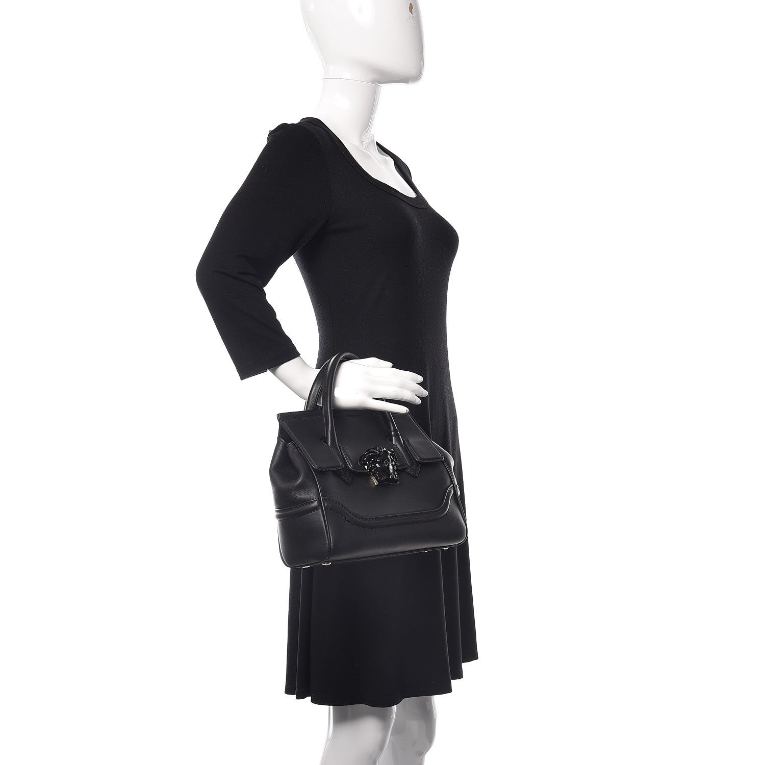 Versace Calfskin Medium Palazzo Empire Bag Black 2 of 10