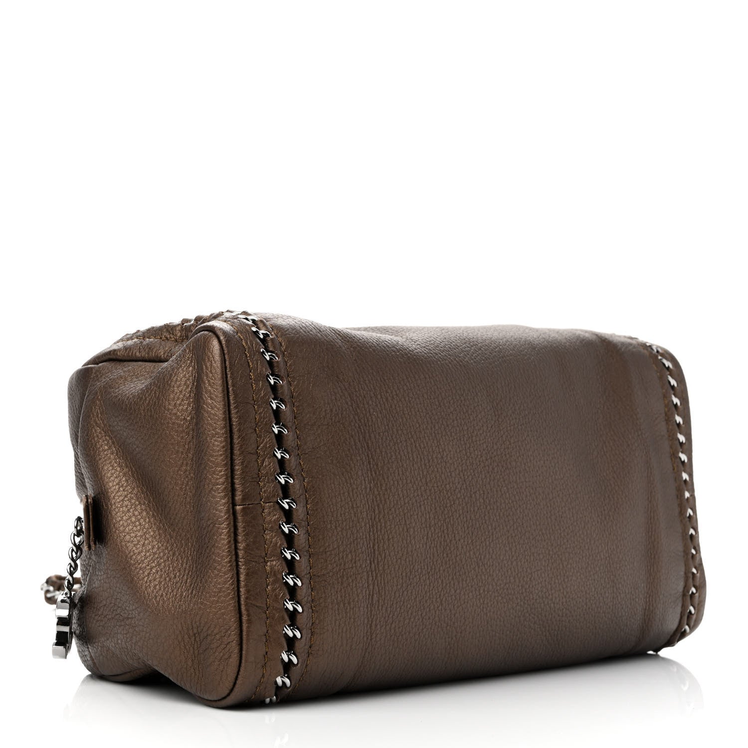 Chanel Metallic Goatskin Medium Luxe Ligne Bowler Bronze 3 of 10