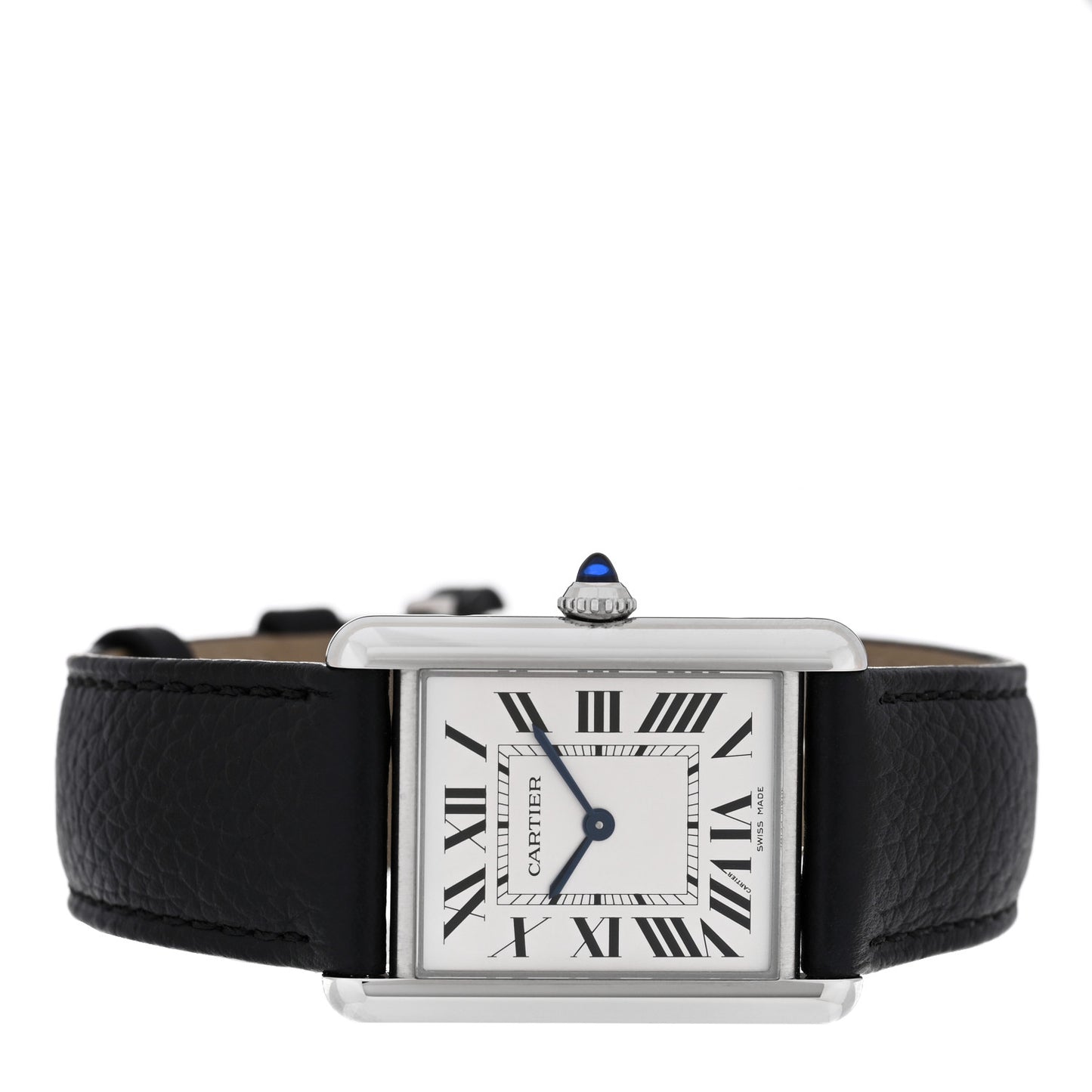 Stainless Steel Calfskin 25mm Must de Cartier Tank Quartz Watch