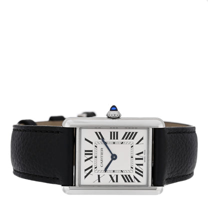 Cartier Stainless Steel Calfskin 25mm Must de Cartier Tank Quartz Watch 2 of 6