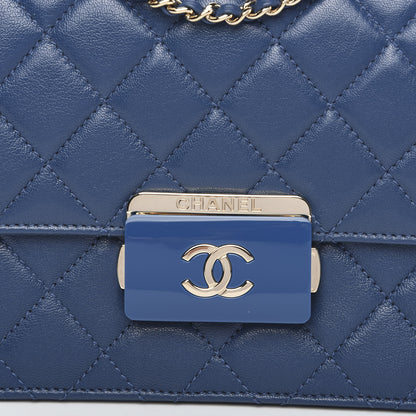 Chanel Sheepskin Quilted Beauty Lock Flap Blue 11 of 12