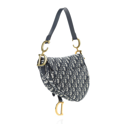 Christian Dior Oblique Saddle Bag Blue 3 of 10