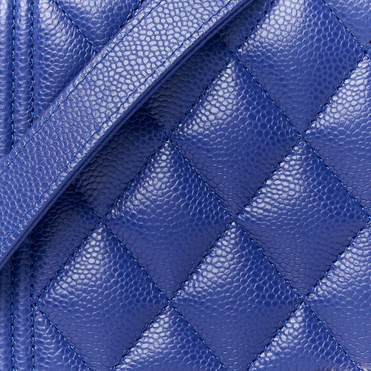 Chanel Caviar Quilted Boy Wallet On Chain WOC Blue 9 of 12