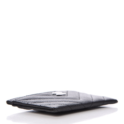 Chanel Caviar Chevron Quilted Card Holder Black 4 of 9
