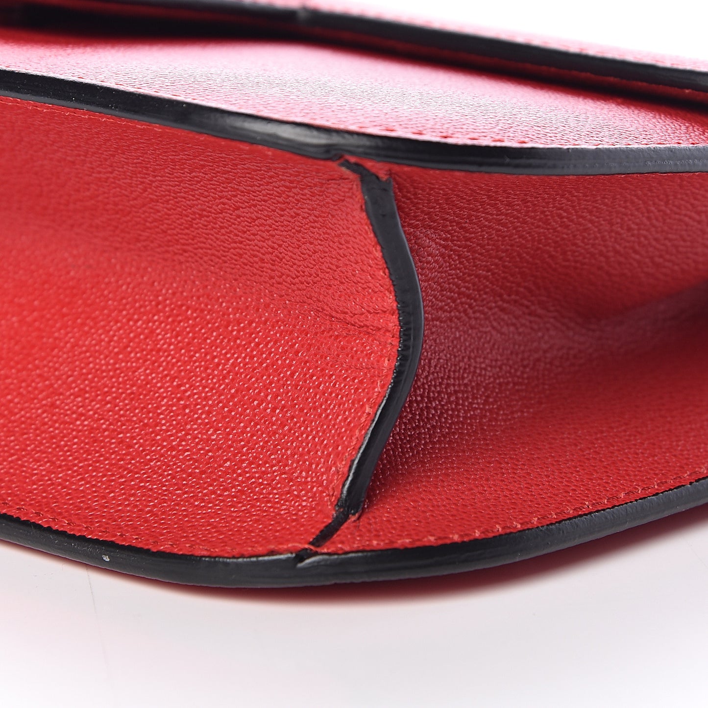 Grained Calfskin Medium Insignia Flap China Red