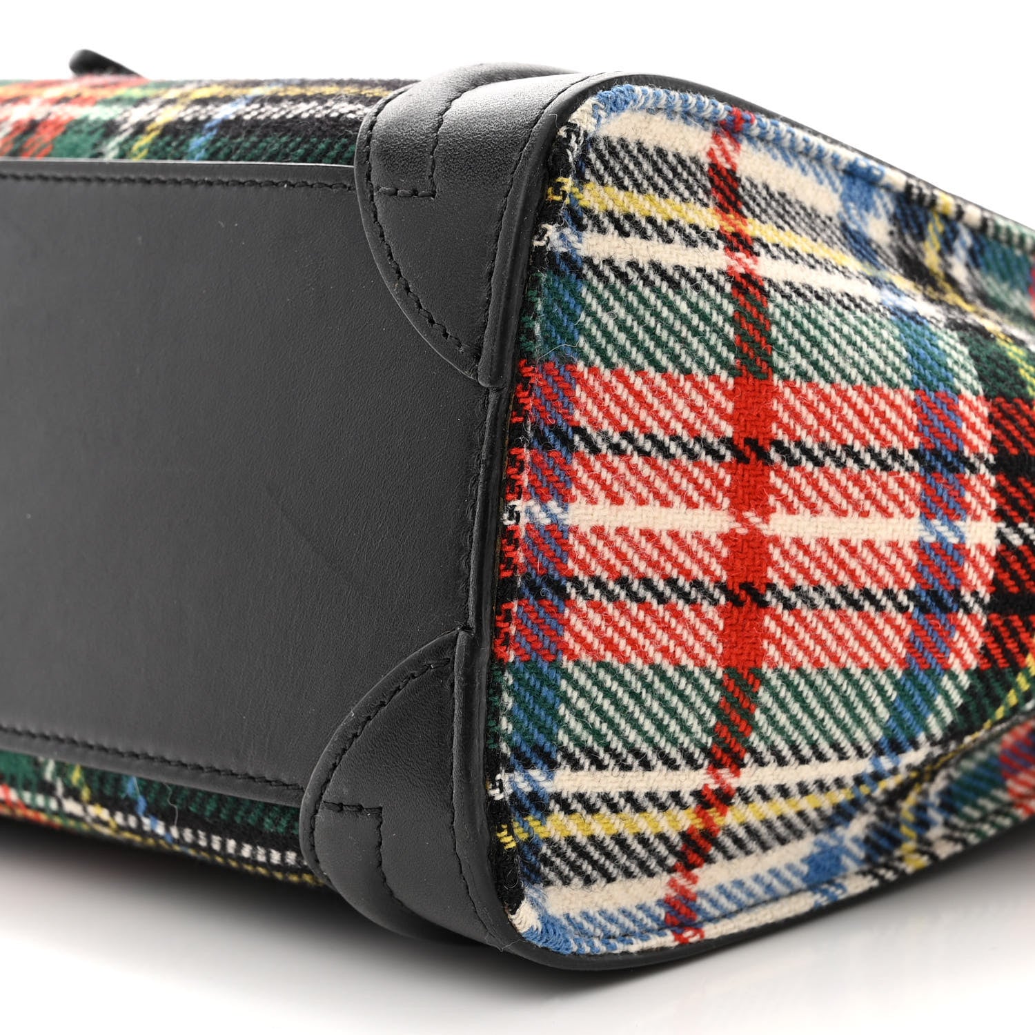 Celine Tartan Calfskin Nano Luggage Red Blue 10 of 18