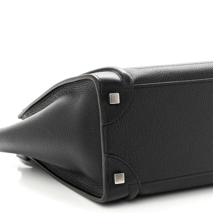 Celine Drummed Calfskin Micro Luggage Black 9 of 10