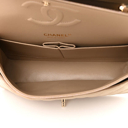 Chanel Iridescent Caviar Quilted Medium Double Flap Dark Beige 5 of 11
