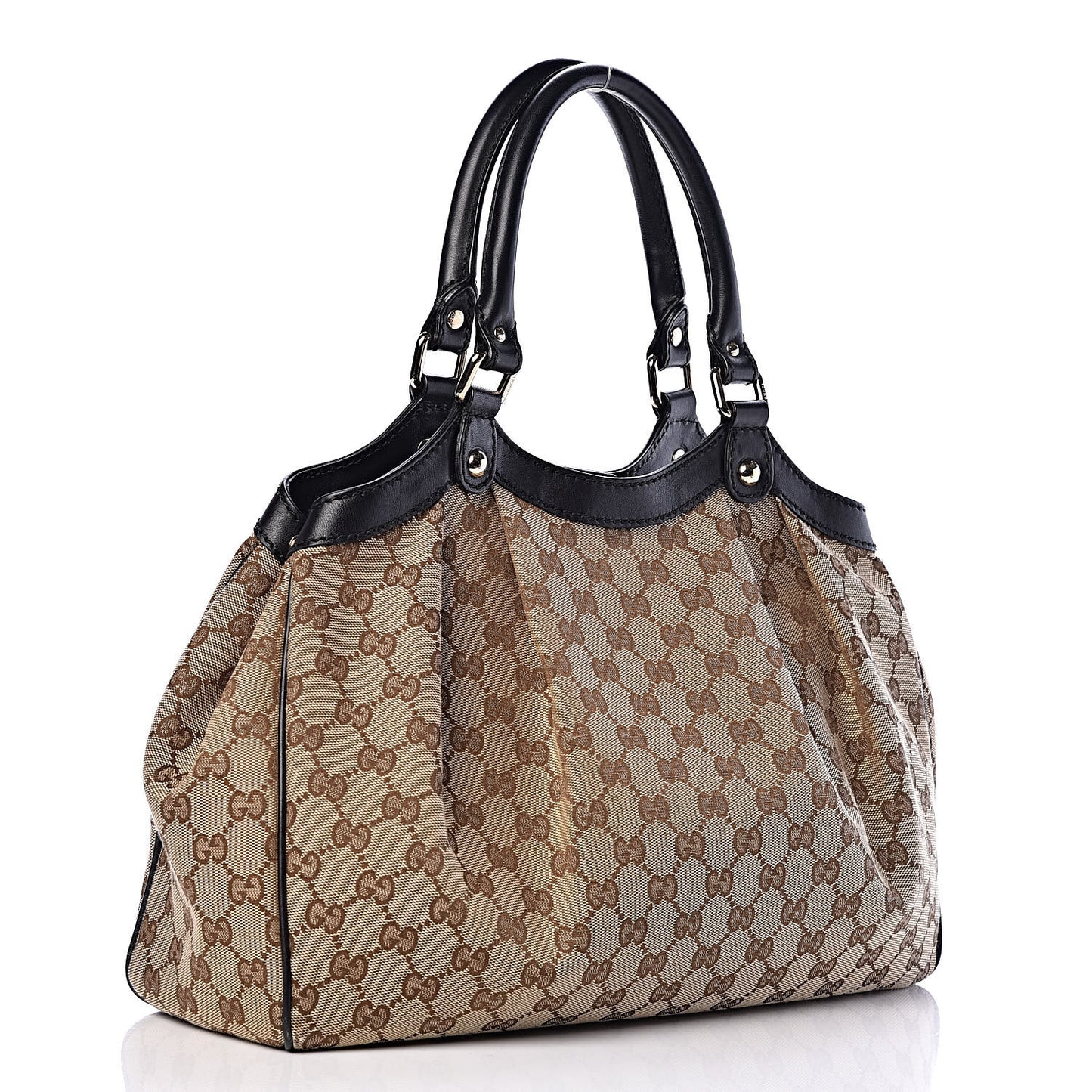 Monogram Medium Sukey Tote Beige Ebony Black