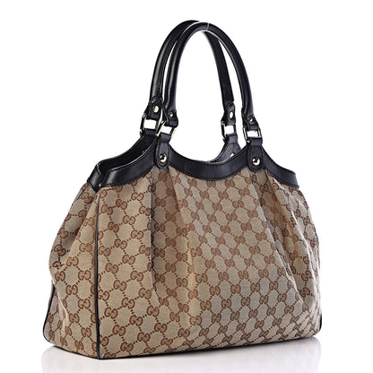 Gucci Monogram Medium Sukey Tote Beige Ebony Black 3 of 12