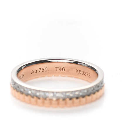 Boucheron 18K Pink White Gold Diamond Quatre Radiant Wedding Band Ring 46 3.75 5 of 6