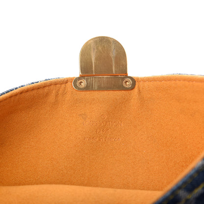 Louis Vuitton Monogram Denim Pochette Plat Clutch Blue 6 of 6
