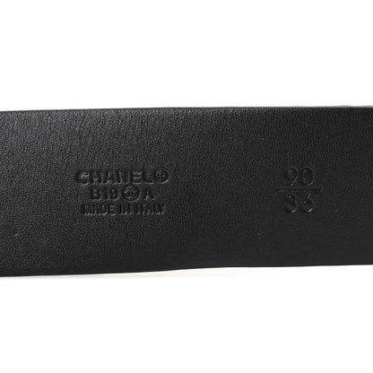 Chanel Lizard Embossed Calfskin Gripoix Poured Glass Along The Nile CC Belt 90 36 Black 6 of 7