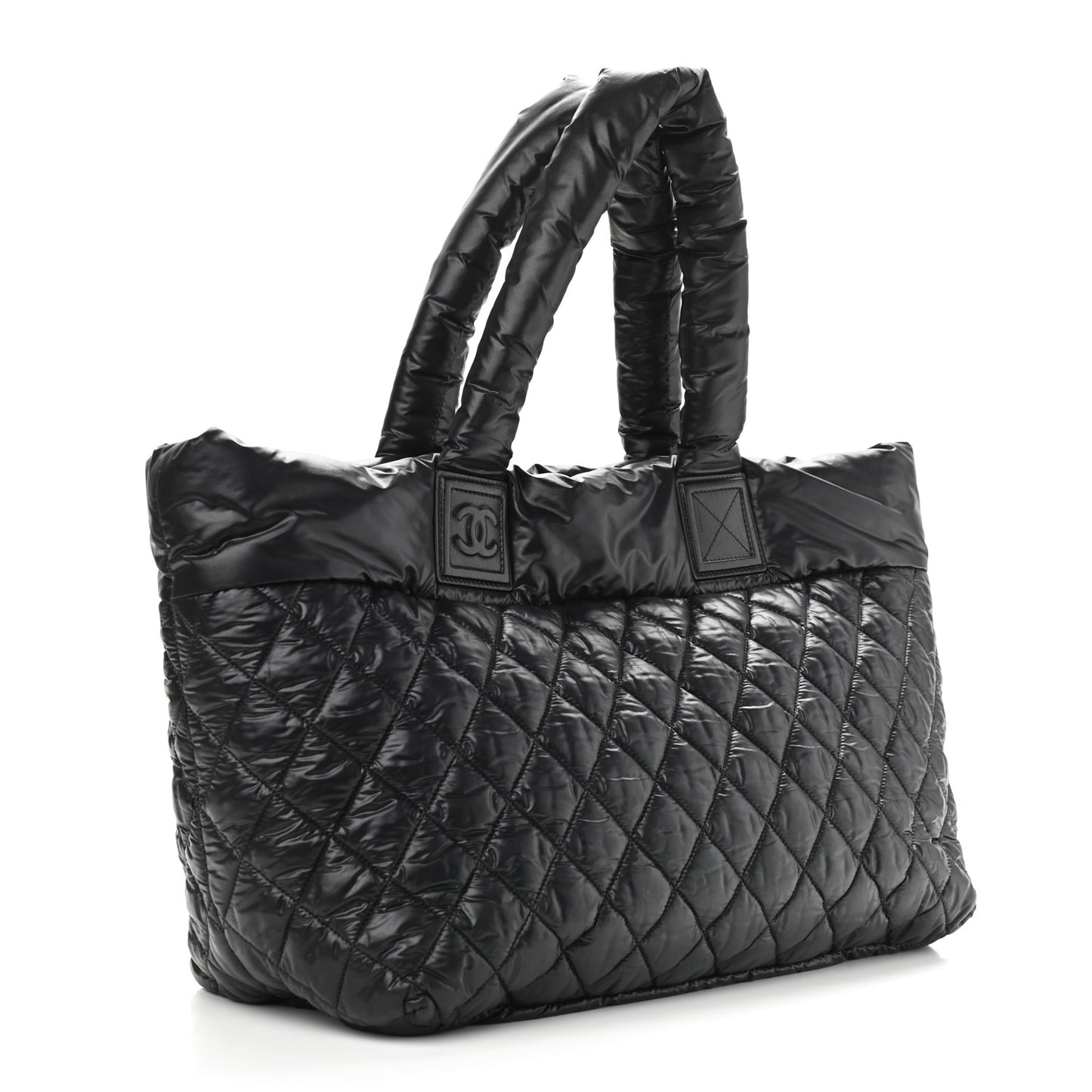 Nylon Quilted Large Coco Cocoon Tote Black