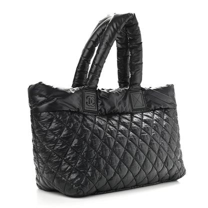 Chanel Nylon Quilted Large Coco Cocoon Tote Black 3 of 13