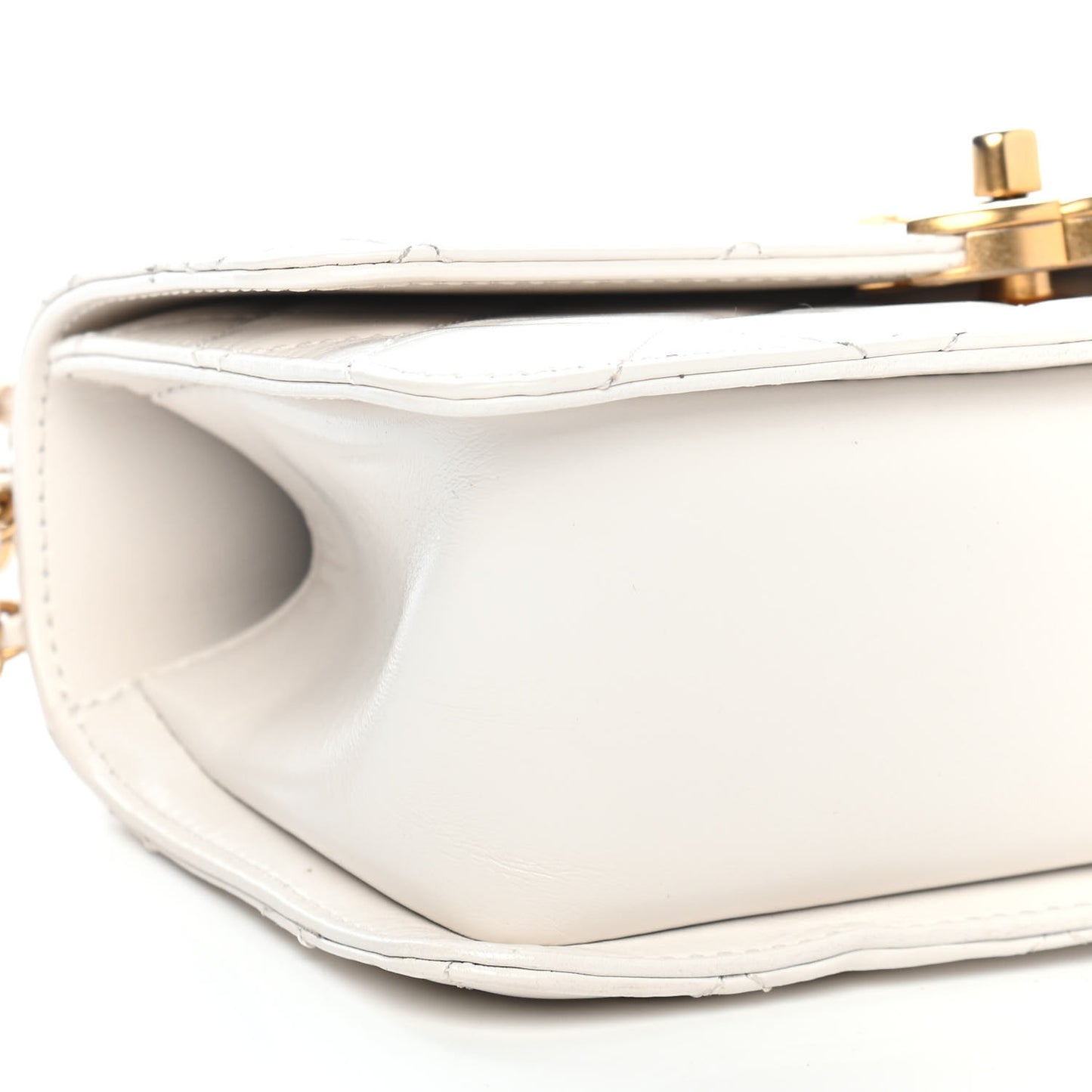 Calfskin Quilted Mini Perfect Fit Flap White