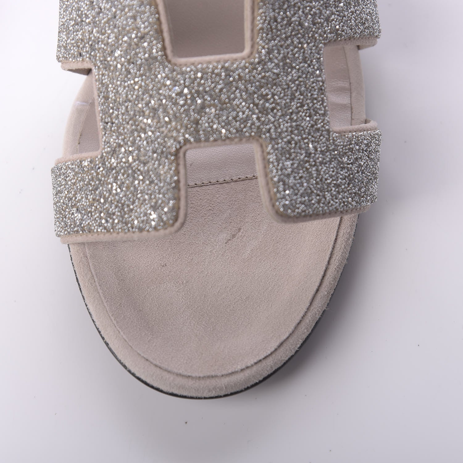 Hermes Suede Goatskin Crystal Oasis Sandals 37 12 of 13