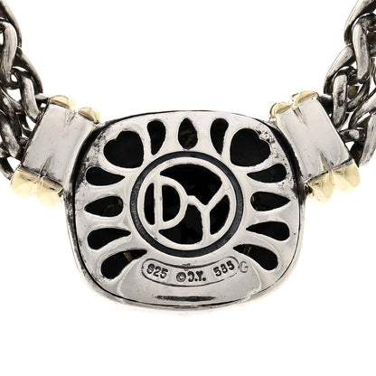 David Yurman Sterling Silver 14K Yellow Gold Black Onyx Double Wheat Chain Necklace 4 of 4