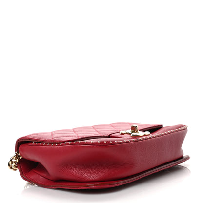 Chanel Caviar Quilted Small Studded Flap Red 4 of 9
