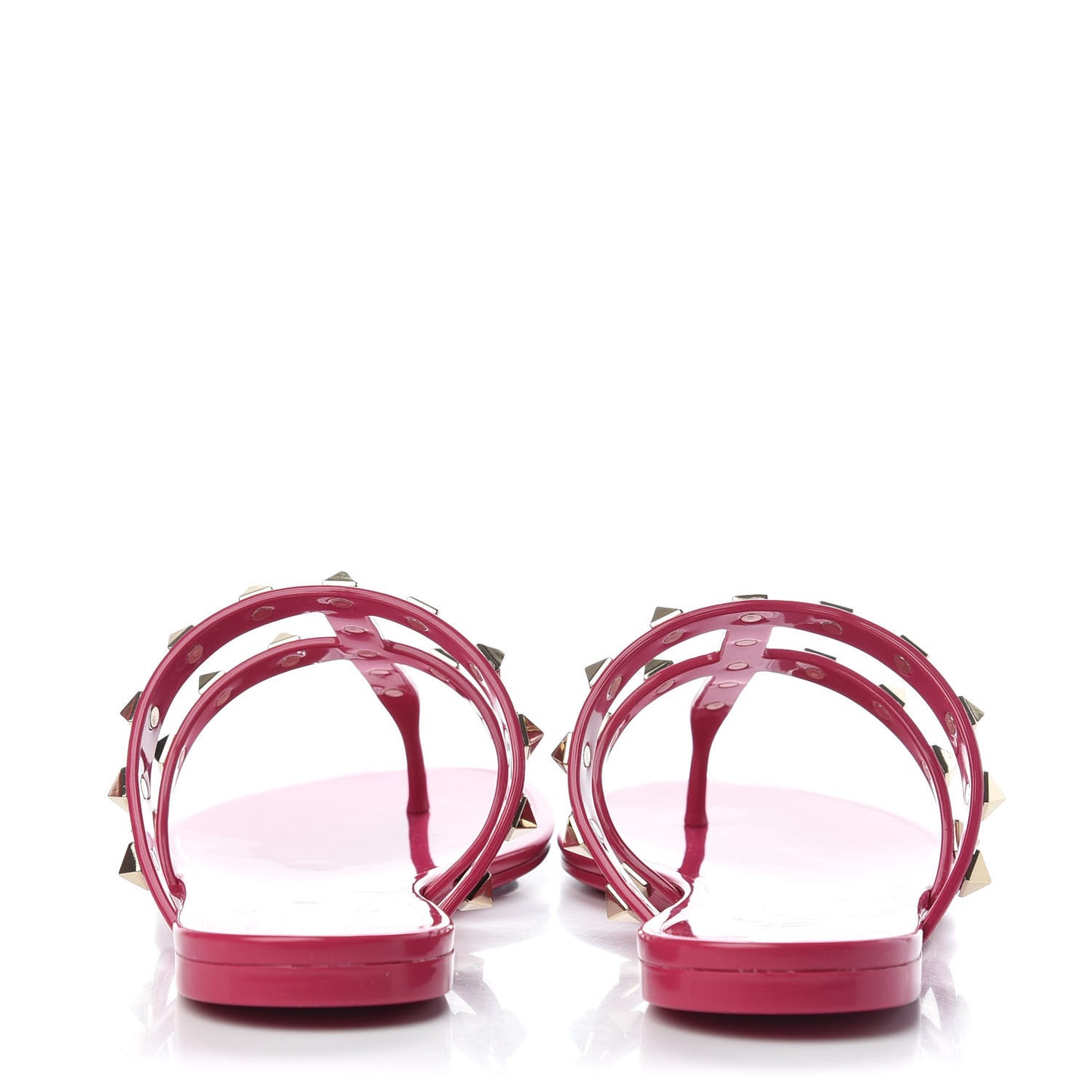PVC Jelly Rockstud Caged Flat Thong Sandals 36 Blossom