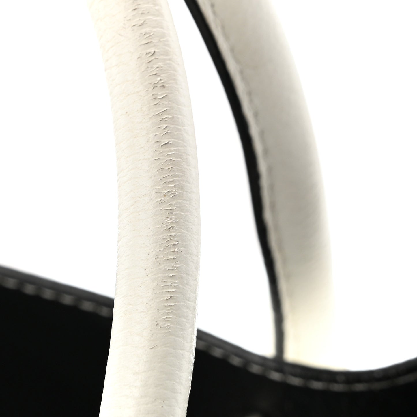 Supple Grained Calfskin Large Open Bar Tote White