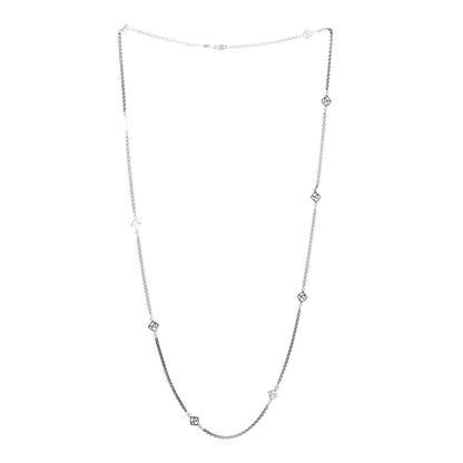 David Yurman Sterling Silver 14K Yellow Gold Logo Station Necklace 32" 3 of 4