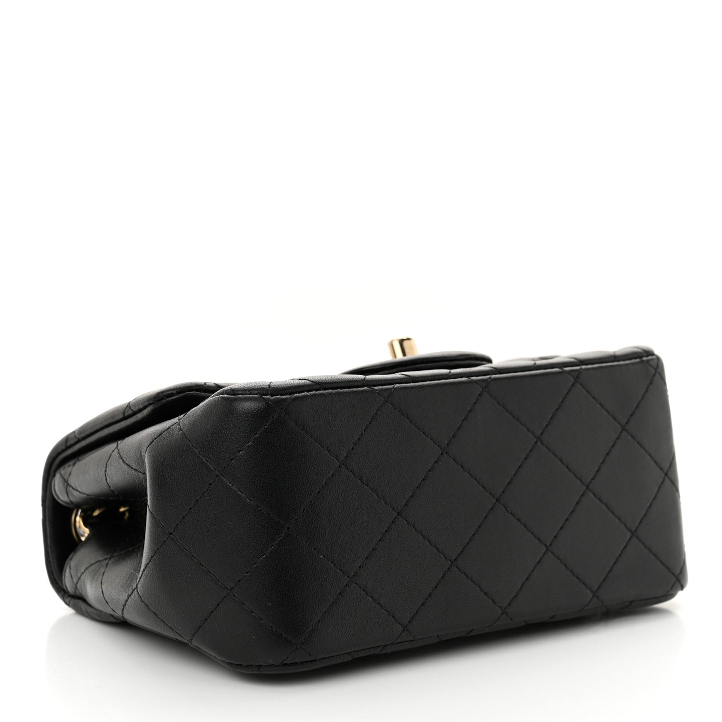 Lambskin Quilted Mini Square Flap Black
