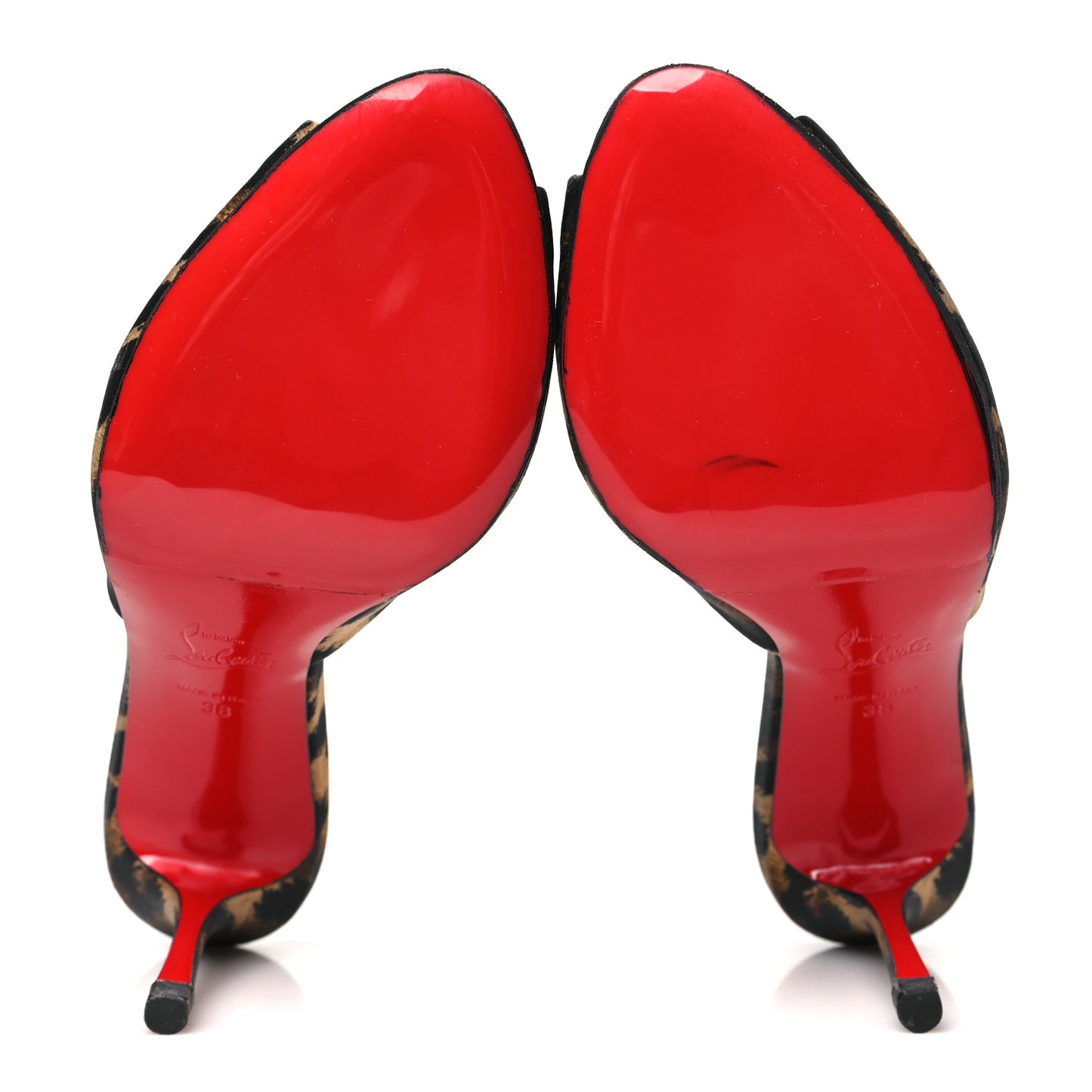 Satin Leopard Print Me Dolly 85 Sandals 38 Black