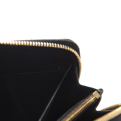 Prada Saffiano Metal Zip Around Wallet Black 7 of 13