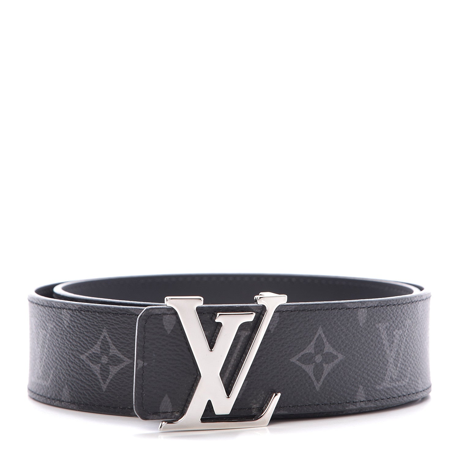 Louis Vuitton Monogram Eclipse Taigarama 40mm LV Initiales Reversible Belt 80 32 Black 1 of 7