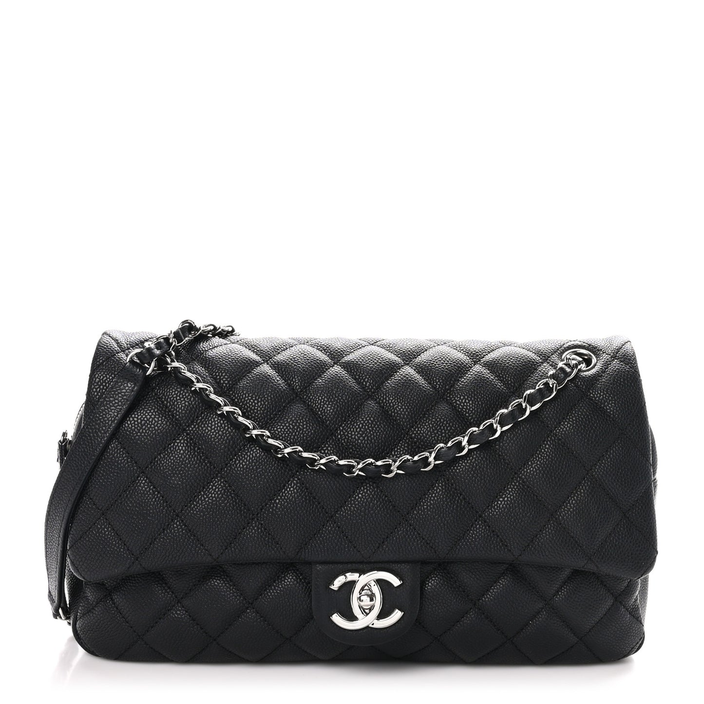 Caviar Quilted Jumbo Easy Flap Black