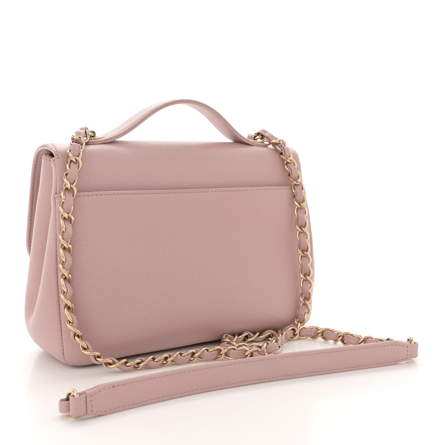 Caviar Quilted Small Business Affinity Flap Light Pink