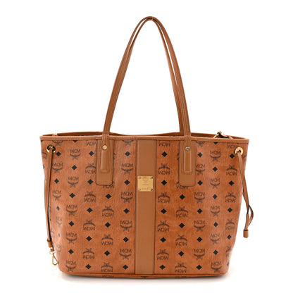 MCM Visetos Medium Liz Reversible Shopper Tote Cognac 1 of 19