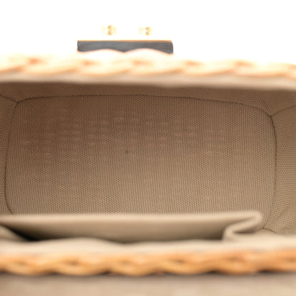 Miu Miu City Calfskin Wicker Midollino Bag White 5 of 13