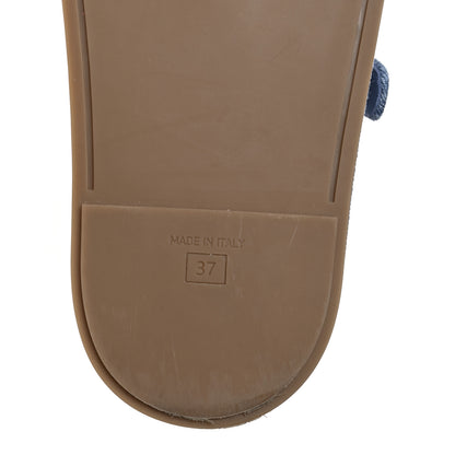 Fendi Denim FF Quilted Fendi Feel Buckled Slide Sandals 37 Blue 7 of 9