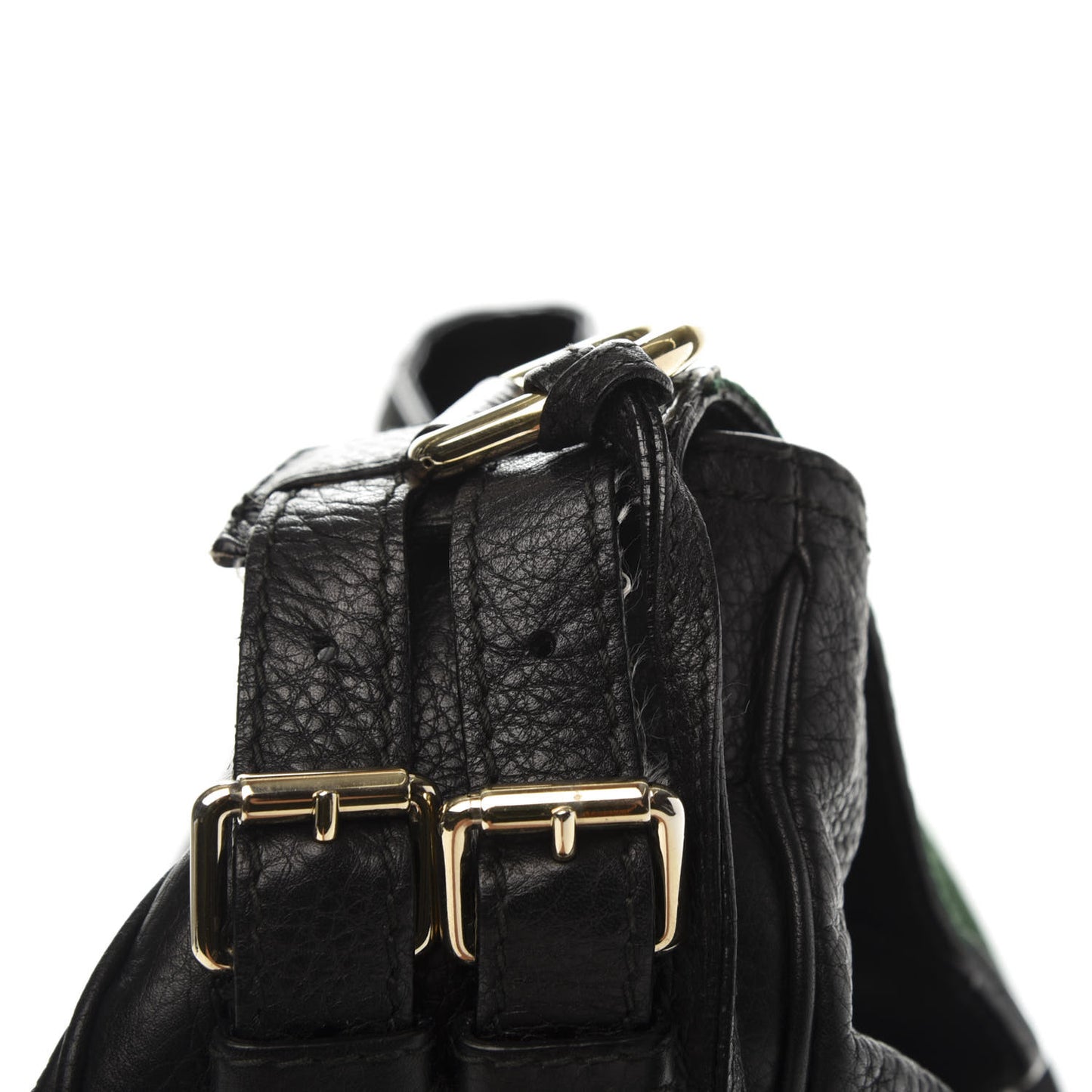 Pebbled Calfskin Medium Heritage Shoulder Bag Black