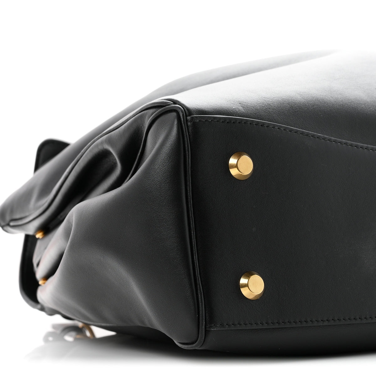 Smooth Calfskin Large Rodeo Top Handle Handbag Black